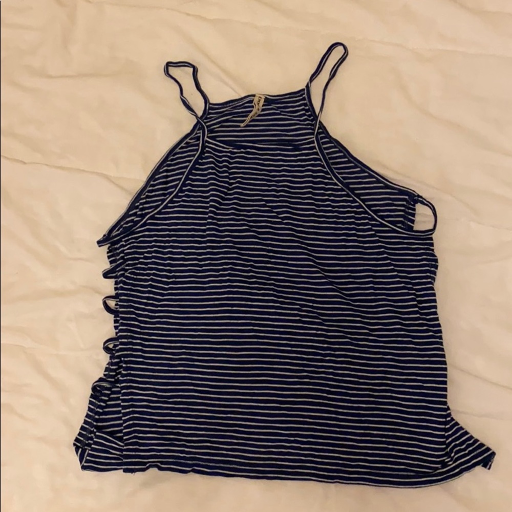 Emma & Sam Striped Racerback Crop Top - Picture 3 of 4